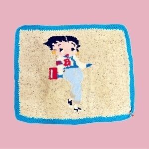 Betty Boop inspired handmade baby blanket/sofa throw